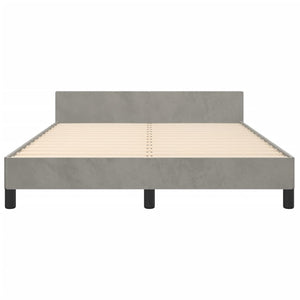 vidaXL Bed Frame without Mattress Light Gray 140x200 cm Velvet