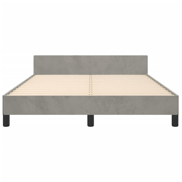 vidaXL Bed Frame without Mattress Light Gray 140x200 cm Velvet