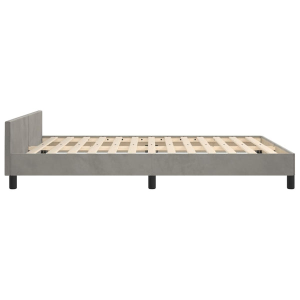 vidaXL Bed Frame without Mattress Light Gray 140x200 cm Velvet