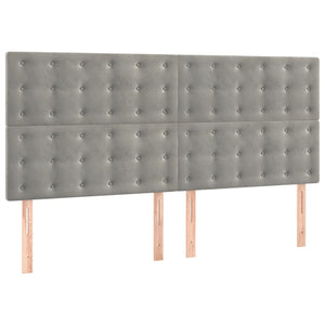 vidaXL Bed Frame without Mattress Light Gray 140x200 cm Velvet