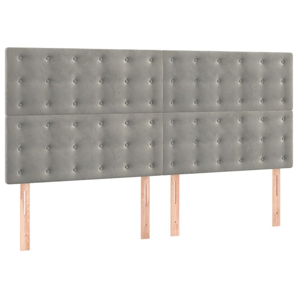 vidaXL Bed Frame without Mattress Light Gray 140x200 cm Velvet
