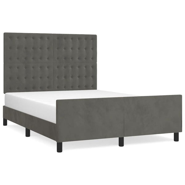 vidaXL Bed Frame without Mattress Dark Gray 140x200 cm Velvet