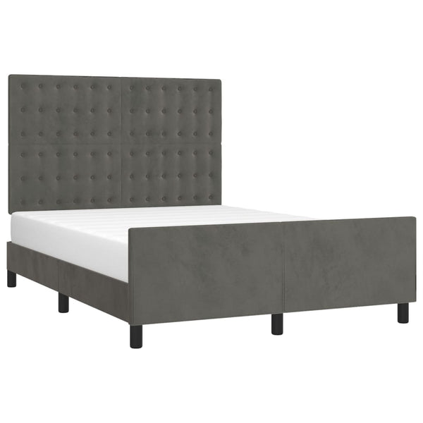 vidaXL Bed Frame without Mattress Dark Gray 140x200 cm Velvet