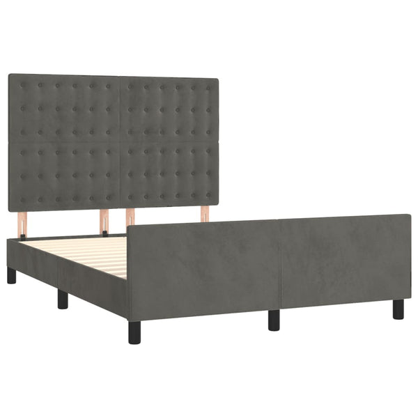 vidaXL Bed Frame without Mattress Dark Gray 140x200 cm Velvet