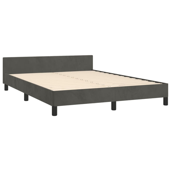 vidaXL Bed Frame without Mattress Dark Gray 140x200 cm Velvet