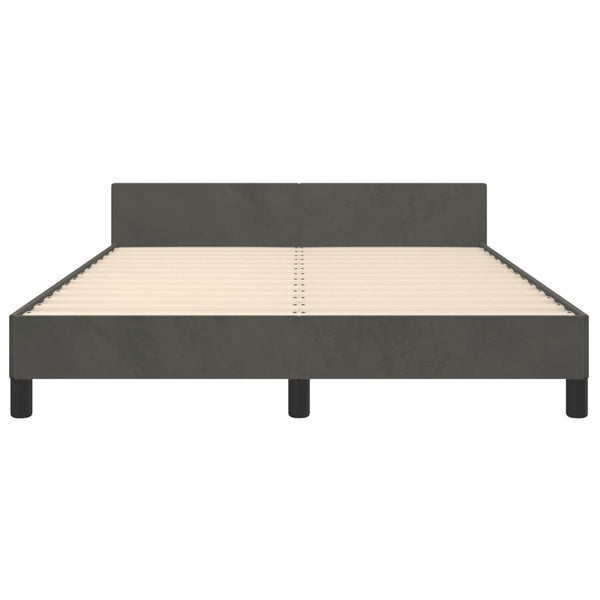 vidaXL Bed Frame without Mattress Dark Gray 140x200 cm Velvet