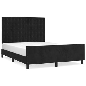 vidaXL Bed Frame without Mattress Black 140x200 cm Velvet
