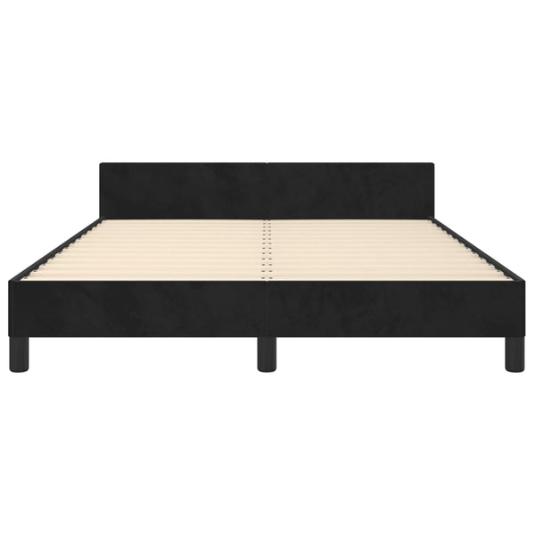 vidaXL Bed Frame without Mattress Black 140x200 cm Velvet