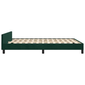 vidaXL Bed Frame without Mattress Dark Green 140x200 cm Velvet