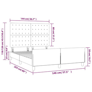 vidaXL Bed Frame without Mattress Dark Blue 140x200 cm Velvet