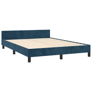 vidaXL Bed Frame without Mattress Dark Blue 140x200 cm Velvet