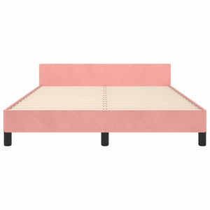 vidaXL Bed Frame with Headboard Pink 140x200 cm Velvet