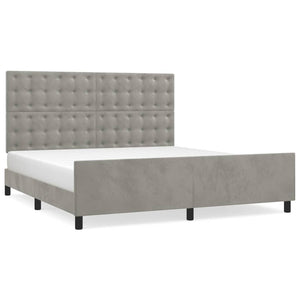 vidaXL Bed Frame without Mattress Light Grey 160x200 cm Velvet