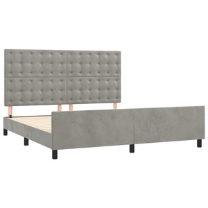 vidaXL Bed Frame without Mattress Light Grey 160x200 cm Velvet