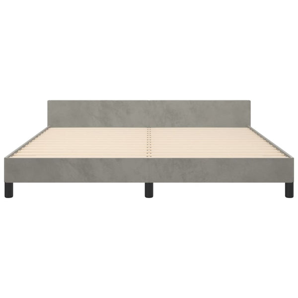 vidaXL Bed Frame without Mattress Light Grey 160x200 cm Velvet