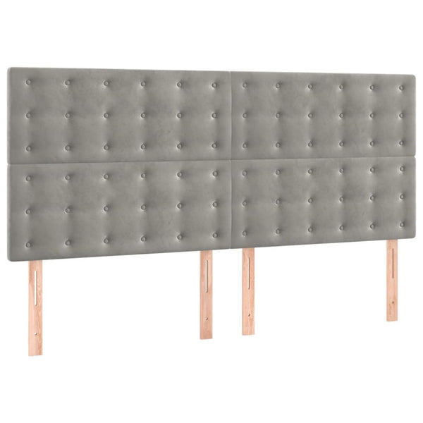 vidaXL Bed Frame without Mattress Light Grey 160x200 cm Velvet