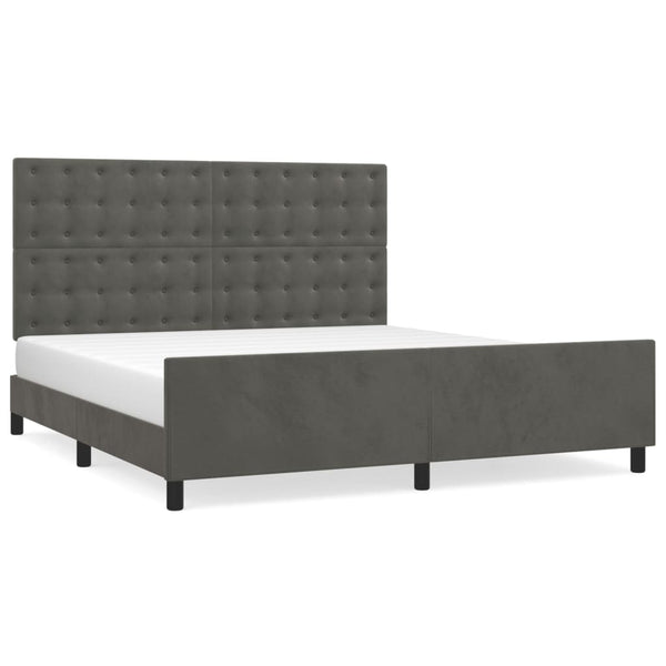 vidaXL Bed Frame without Mattress Dark Grey 160x200 cm Velvet