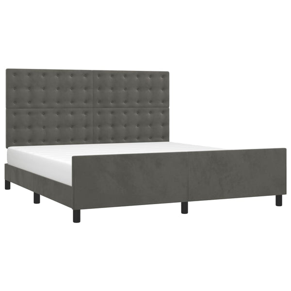 vidaXL Bed Frame without Mattress Dark Grey 160x200 cm Velvet