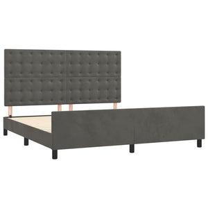 vidaXL Bed Frame without Mattress Dark Grey 160x200 cm Velvet