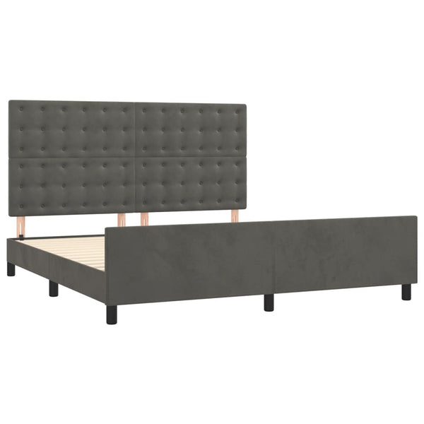vidaXL Bed Frame without Mattress Dark Grey 160x200 cm Velvet