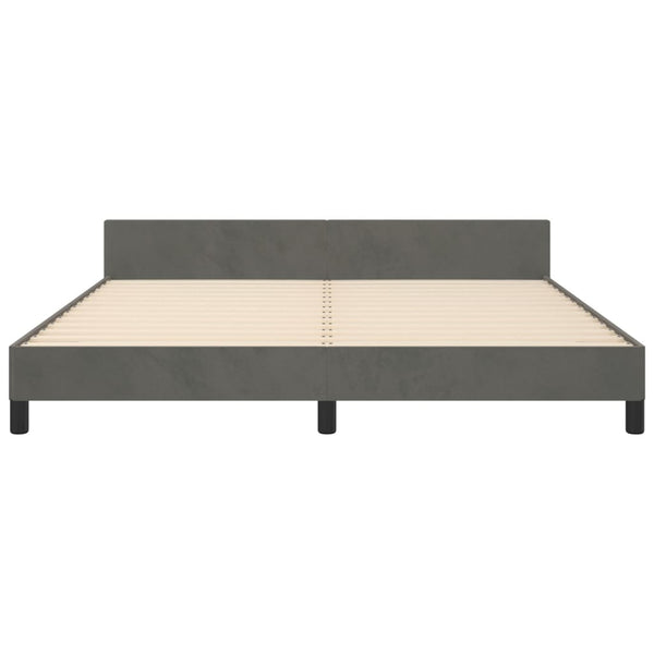 vidaXL Bed Frame without Mattress Dark Grey 160x200 cm Velvet