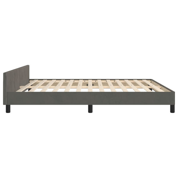 vidaXL Bed Frame without Mattress Dark Grey 160x200 cm Velvet
