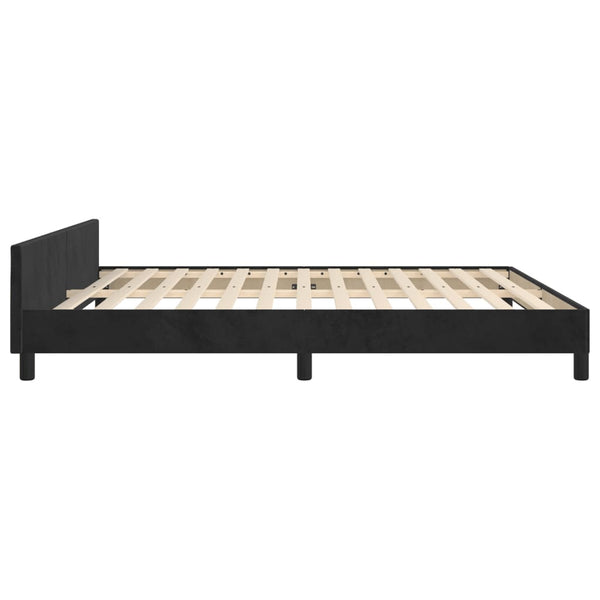 vidaXL Bed Frame without Mattress Black 160x200 cm Velvet