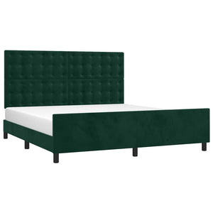 vidaXL Bed Frame without Mattress Dark Green 160x200 cm Velvet