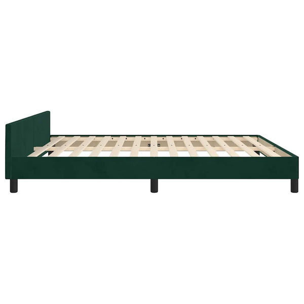 vidaXL Bed Frame without Mattress Dark Green 160x200 cm Velvet