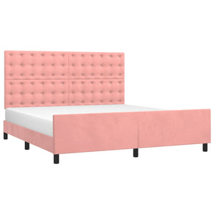 vidaXL Bed Frame with Headboard Pink 160x200 cm Velvet