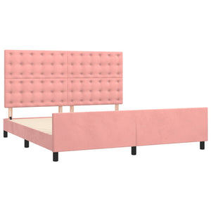 vidaXL Bed Frame with Headboard Pink 160x200 cm Velvet