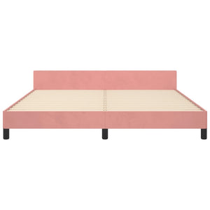 vidaXL Bed Frame with Headboard Pink 160x200 cm Velvet