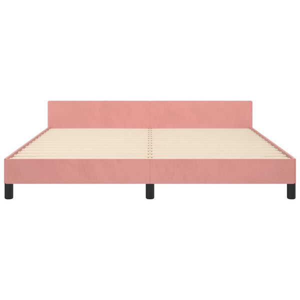 vidaXL Bed Frame with Headboard Pink 160x200 cm Velvet