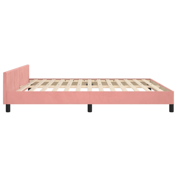 vidaXL Bed Frame with Headboard Pink 160x200 cm Velvet