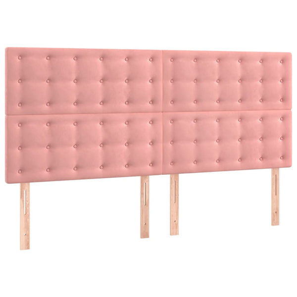 vidaXL Bed Frame with Headboard Pink 160x200 cm Velvet