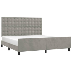 vidaXL Bed Frame with Headboard Light Gray 180x200 cm Velvet