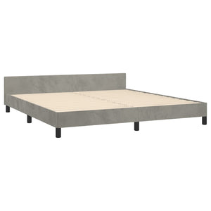 vidaXL Bed Frame with Headboard Light Gray 180x200 cm Velvet