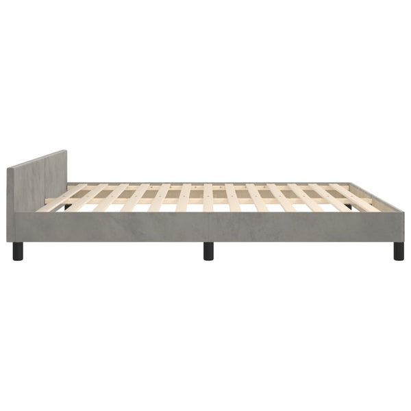 vidaXL Bed Frame with Headboard Light Gray 180x200 cm Velvet