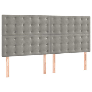 vidaXL Bed Frame with Headboard Light Gray 180x200 cm Velvet