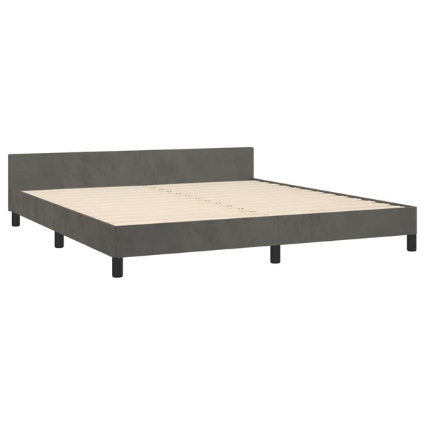 vidaXL Bed Frame with Headboard Dark Grey 180x200 cm Velvet