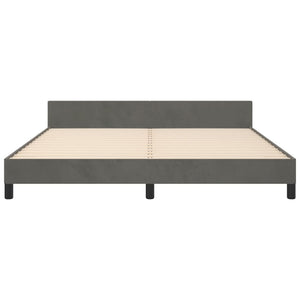 vidaXL Bed Frame with Headboard Dark Grey 180x200 cm Velvet