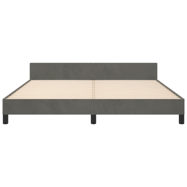 vidaXL Bed Frame with Headboard Dark Grey 180x200 cm Velvet