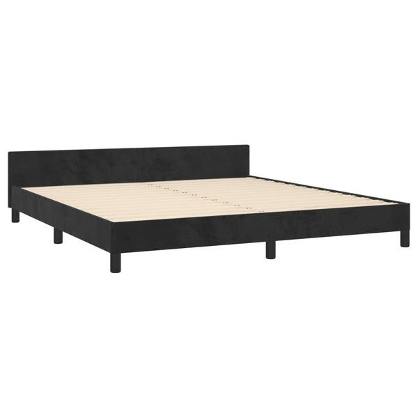 vidaXL Bed Frame with Headboard Black 180x200 cm Velvet