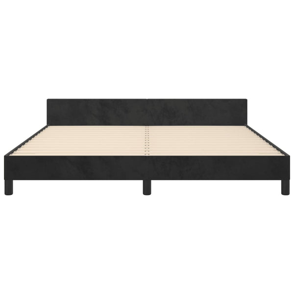 vidaXL Bed Frame with Headboard Black 180x200 cm Velvet