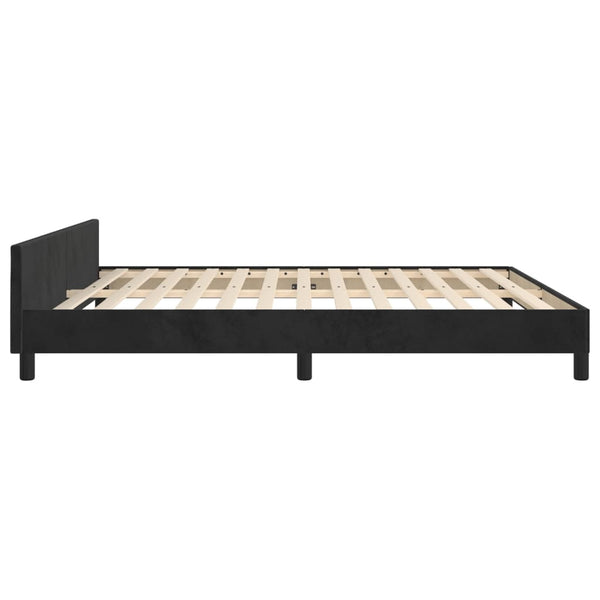vidaXL Bed Frame with Headboard Black 180x200 cm Velvet