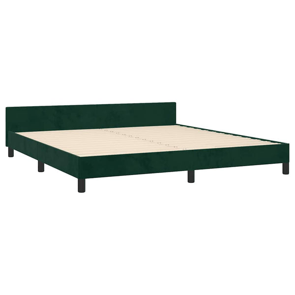 vidaXL Bed Frame with Headboard Dark Green 180x200 cm Velvet