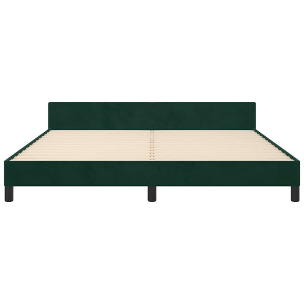 vidaXL Bed Frame with Headboard Dark Green 180x200 cm Velvet