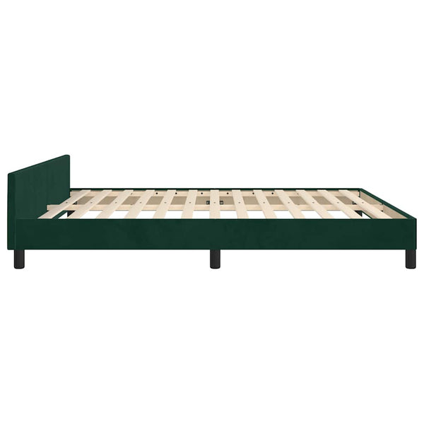 vidaXL Bed Frame with Headboard Dark Green 180x200 cm Velvet