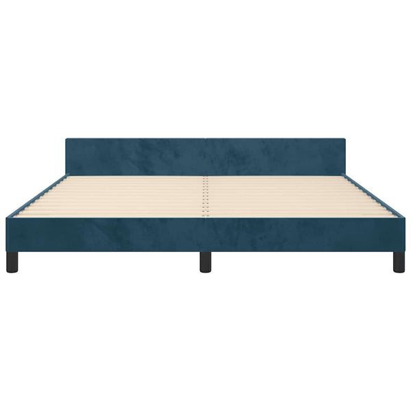 vidaXL Bed Frame with Headboard Dark Blue 180x200 cm Velvet