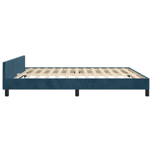 vidaXL Bed Frame with Headboard Dark Blue 180x200 cm Velvet